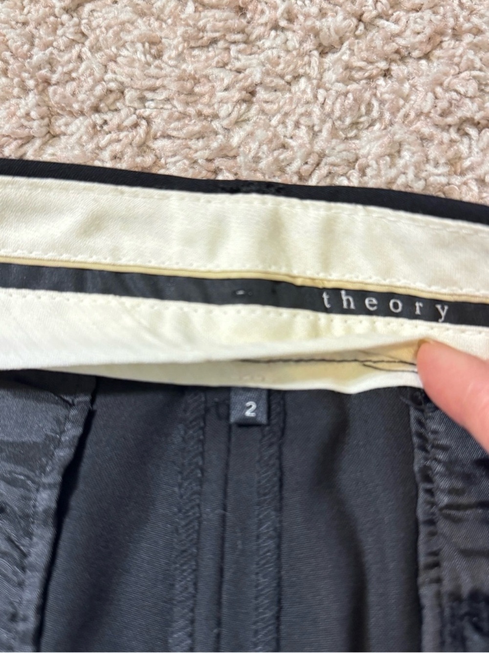 Theory Womens Low-Rise Flared Wool Stretch Charcoal Trouser Dress Pants Size 2 - Picture 5 of 13